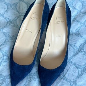 Christian Louboutin Navy Suede Heels